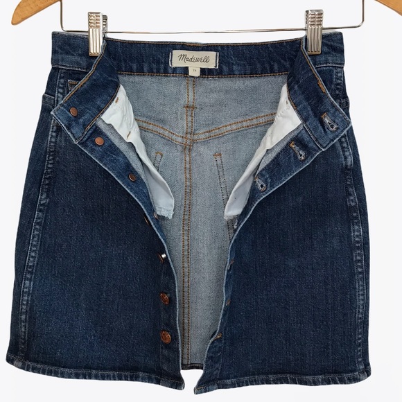 Madewell Button Down Denim Mini Skirt - 24 - Picture 8 of 17